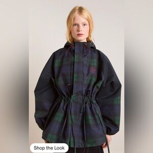 ISO Damson Madder Shower Resistant Raincoat - Navy Check